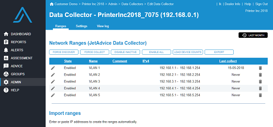 Data Collector in a hosted environment